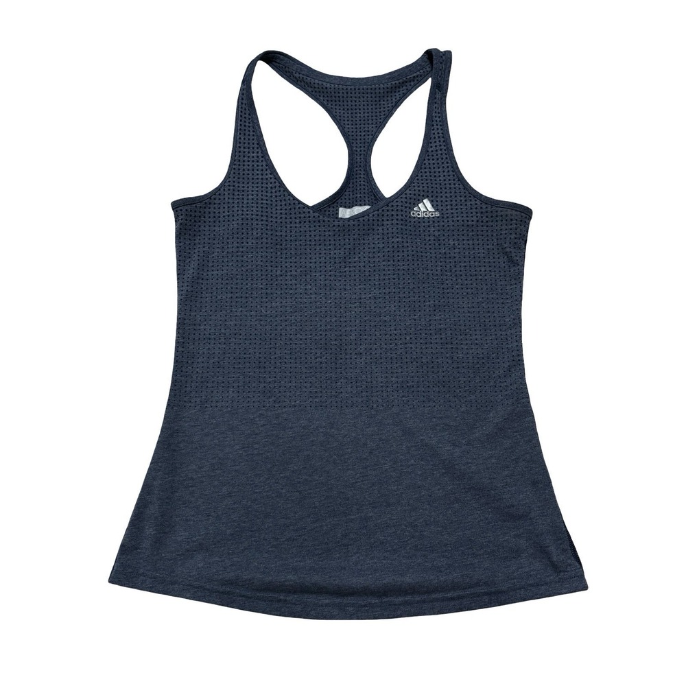 adidas‎ Aeroknit Blue Polka Dot Racerback Tank Top Women's Size S Lightweight
